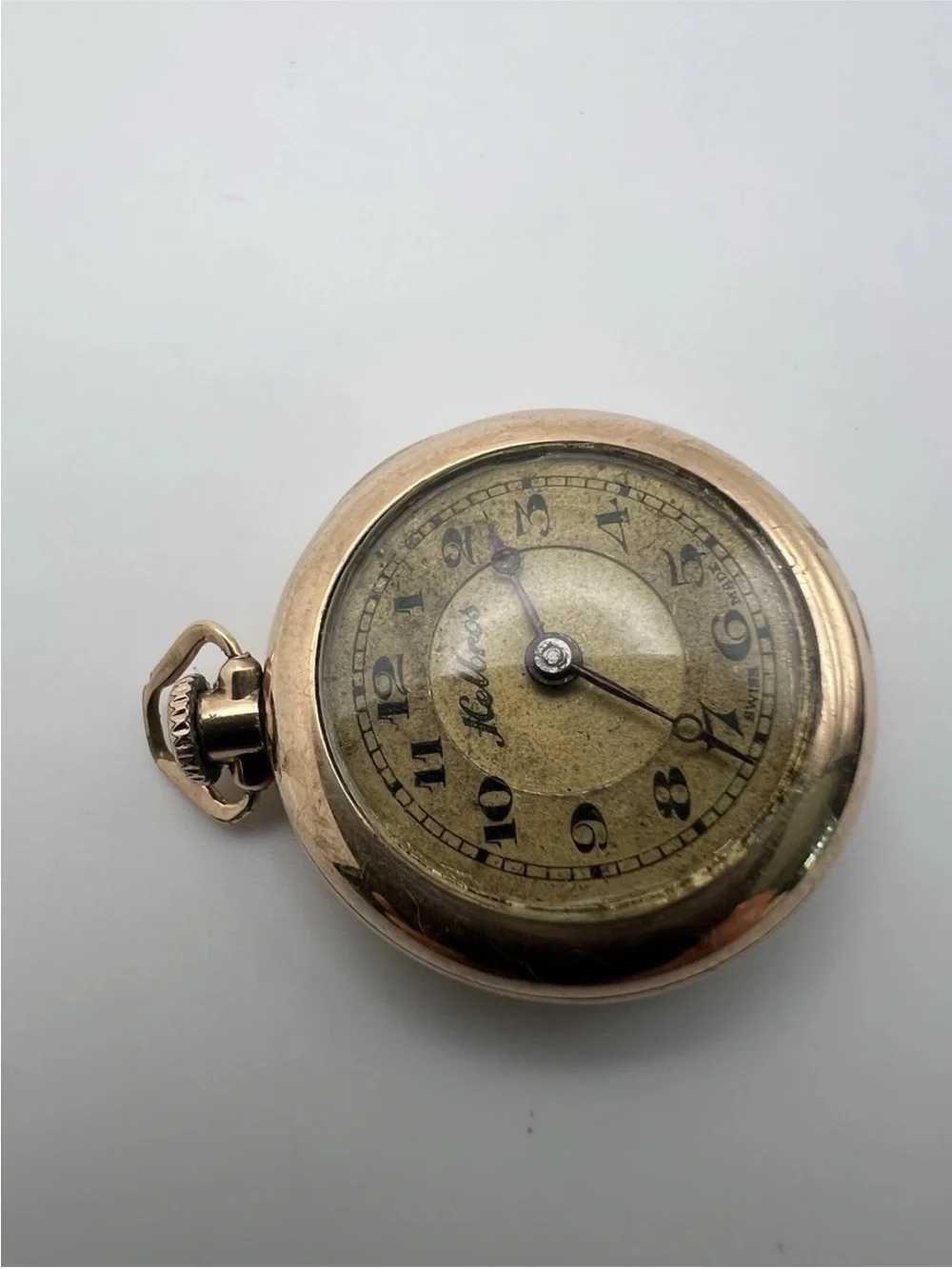 Helbros Vintage Pocket watch- Gold Tone Mechanical Watch